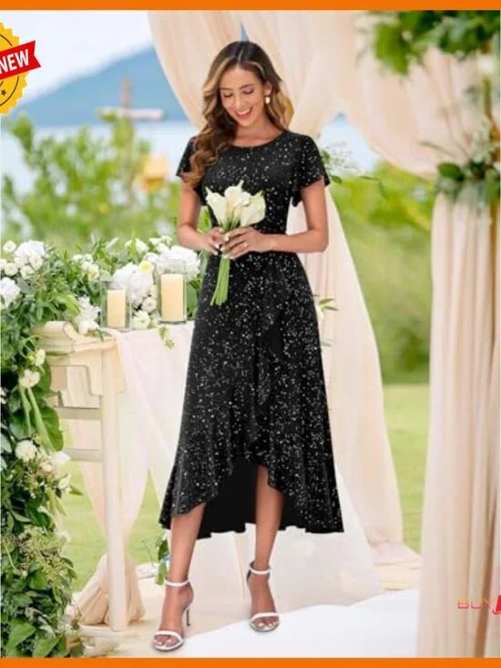 Sequin Maxi Dress Formal Party Cocktail Long Evening Wedding Guest - Picture 5 of 7